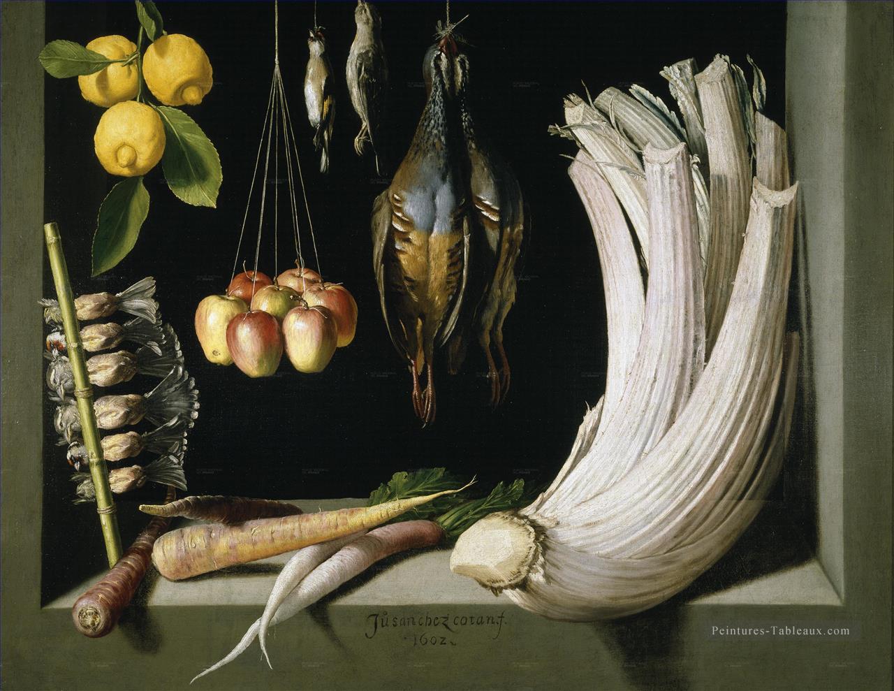 Gibier aux légumes et fruits Nature morte réalisme Peintures à l'huile